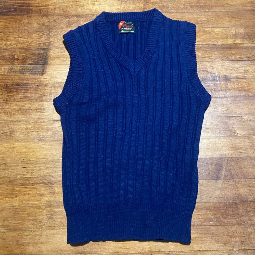 Cabot Vintage Acrylic Navy Vest men’s Small